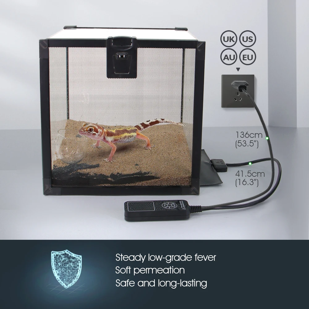 Reptile & Seedling Heating Pad 7W/16W/53W/110W Adjustable Timer Temperature Graphene Chip Seedling Growth Plant Insulation Mat