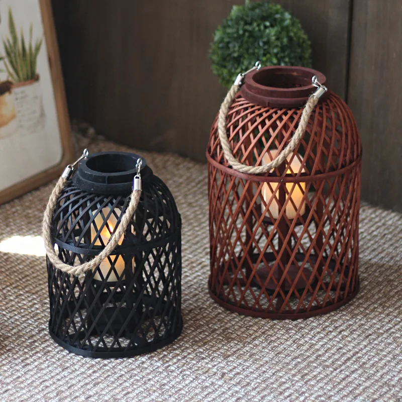

Floor Wooden Candle Holders Hook Lantern Round Vintage Ideas Lid Aesthetic Candle Holders Garden Porta Candele House Furniture