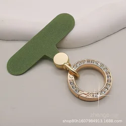 Diamond Tether Anti - Lost Phone Lanyard with Detachable Metal Ring and Hanging Cord - Metal (Green)
