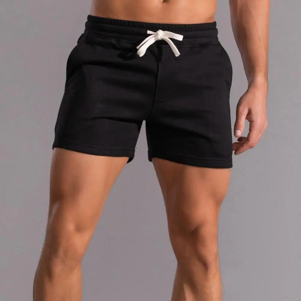 Description Picture 5 of itemSummer Men Sport Shorts Above Knee Length Loose Drawstring Elastic Waist Side Pockets Deep Crotch Loose Soft Casual Jogging Gym