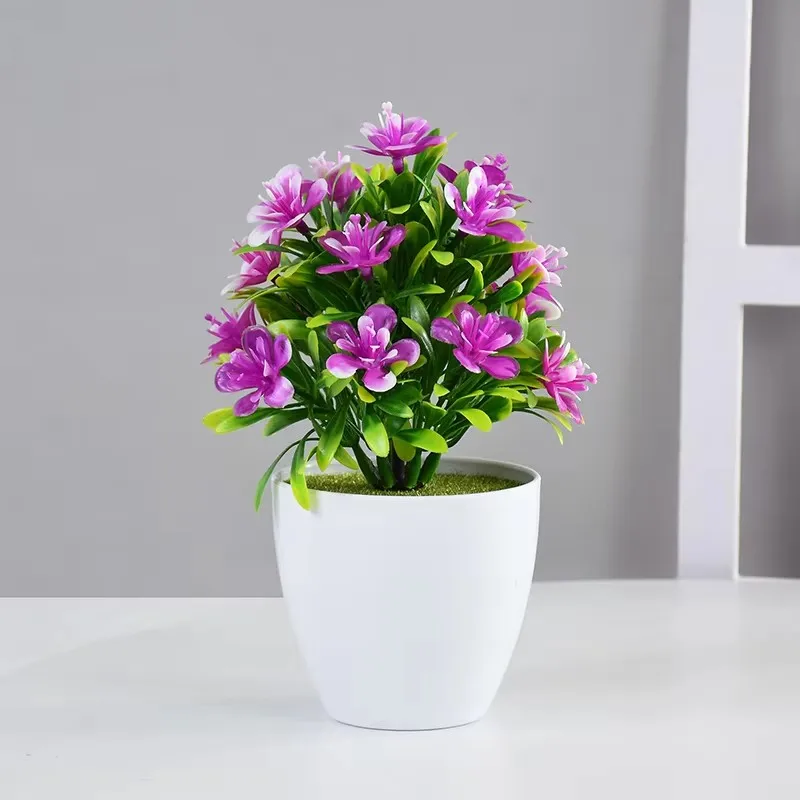 Artificial Potted Bonsai with Flowers – Decorative Tabletop Accent for Home, Wedding, Hotel, and Office Decor