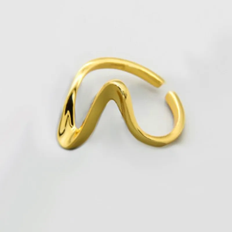 Silver Color Creative Waves Design Rings for Women Geometric Rings Party Jewelry Accessories Wholesale