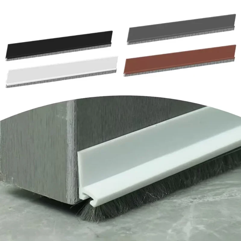 100 ซม.แปรงซีลแถบด้านล่างแถบซีลแมลงSoundproofประตูด้านล่างซีลStripประตูSelf-Adhesive Strip 1