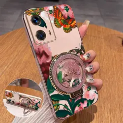 Colorful Butterfly Plating Phone Case Cover - MOTO G10Power (Pink)