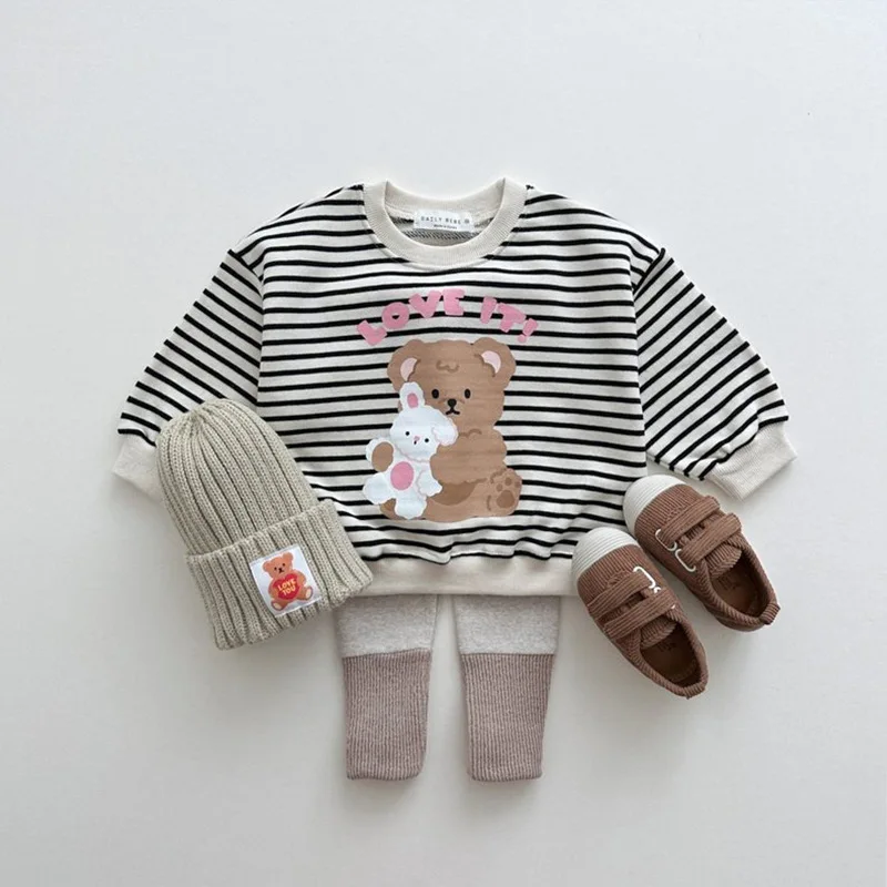 2025 Spring New Baby Girls Cute Bear Print Sweatshirt Cotton Children Long Sleeve T Shirts For Girls Kids Boys Sweatshirt 2 2025 Spring New Baby Girls Cute Bear Print Sweatshirt Cotton Children Long Sleeve T Shirts For Girls Kids Boys Sweatshirt - Image 2