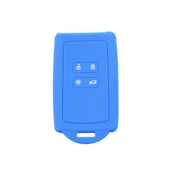 Premium Silicone Key Case Cover - Protective Anti - Scratch Key Shell with Storage Pouch (Light blue)