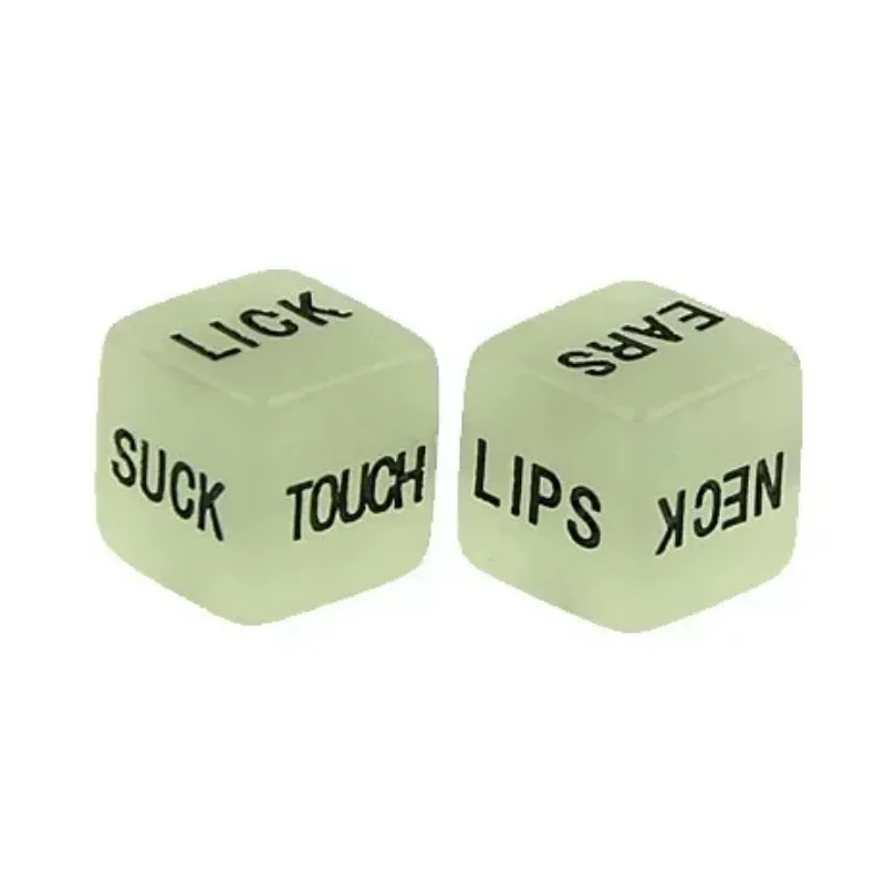 1Pair 16mm Noctilucent Lovers Couple Game Dice Engraving Fun Dice Set for Valentine's Day Wedding Anniversary Night Game game dice,dice set