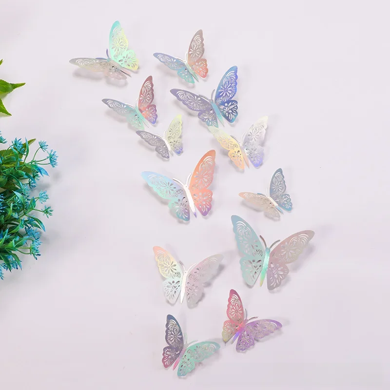 Symphony 3D Butterfly Hollow Out Wall Sticker DIY Home Cake Gift Decoration Party Patch label stickers