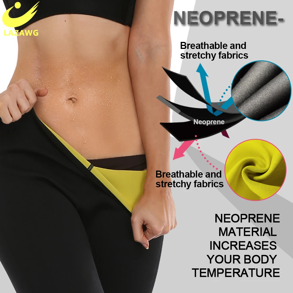 LAZAWG Women Slimming Waist Trainer Weight Loss Shirt Women Body Shaper Weight Loss Hot Neoprene Sauna Sweat Pants For Women
