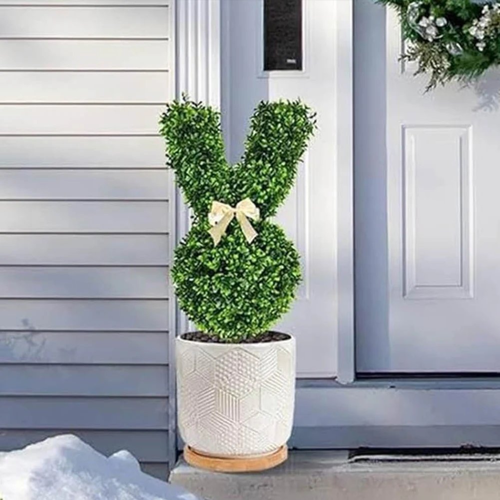 Artificial Bunny Topiary Tree for Easter Outdoor Decor