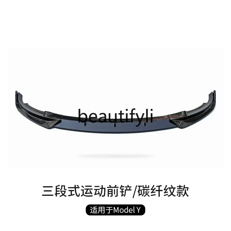 ModelY Front Lip Outer Surrounding Carbon Fiber Front Shovel Crash Bumper Retrofit Accessories