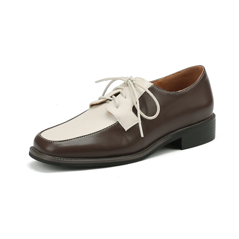 Women Oxford Shoes Leather Mary Jane Shoes Women Slippers Sandals British Style Women Lace Up Oxfords Spring/Autumn Brogue Flat Shoes