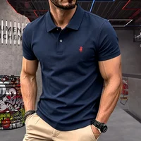 Polo homme 100 % coton pur, marque haut de gamme 2026, manches courtes, broderie poney, mode été, luxe, haut de golf, t-shirt décontracté 5