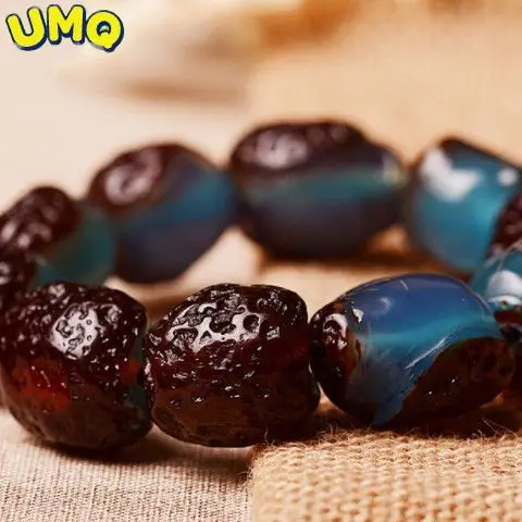

Pure Natural with Old Pi Lanpo Hand String Honey Wax Amber Raw Stone Luck bracelet Wealth Healing Jewelry