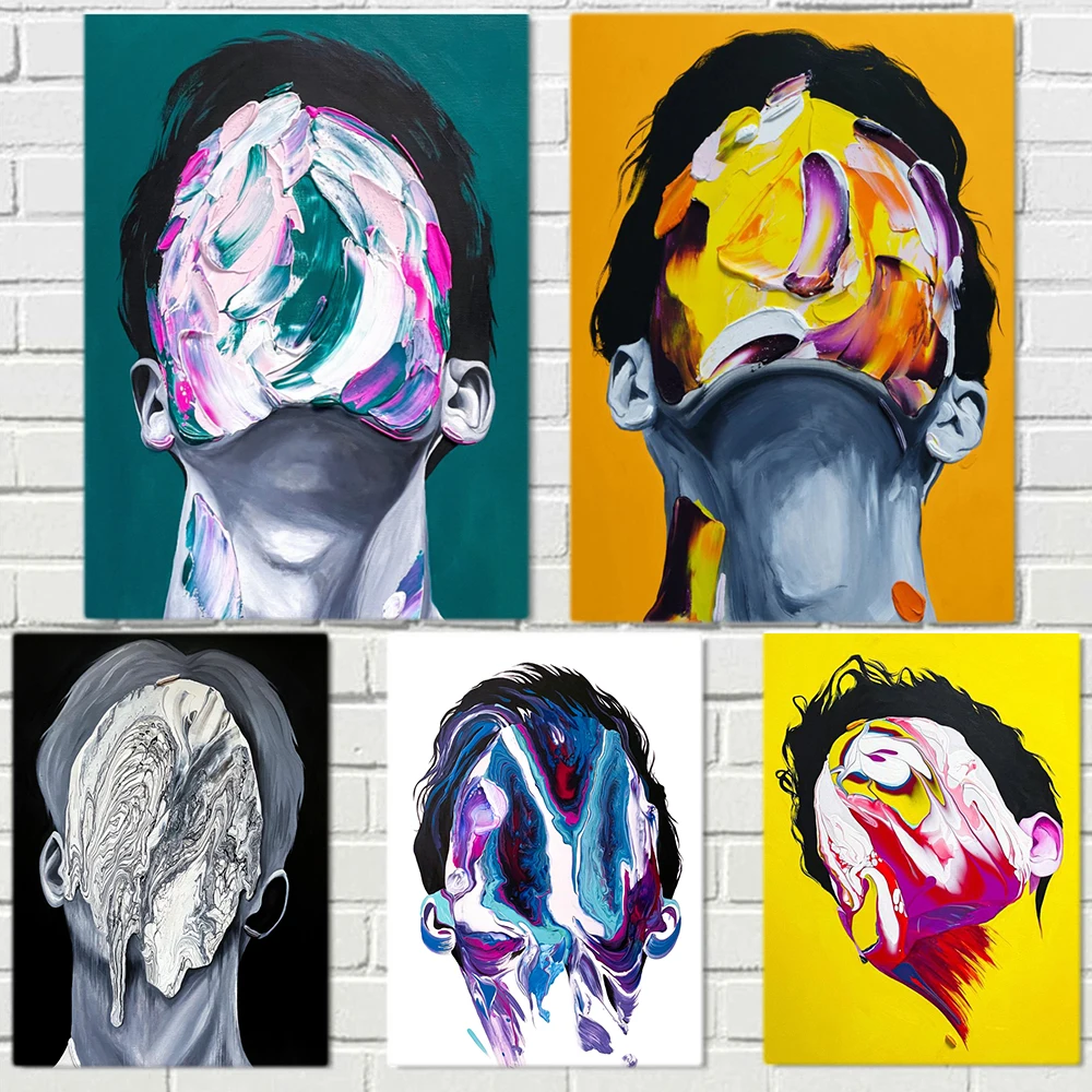 

Abstract Human Face Color Graffiti Figures Portrait Paintings Wall Art Canvas Posters and Prints Living Room Home Decor Pictures