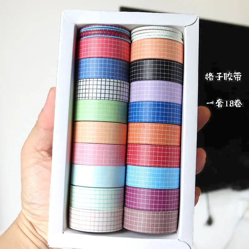 

Клетчатая ручная аккаунтная и бумажная лента в комплекте, японские ins ветер, сделай сам, украшение, девушка, Сердце, рука для учетной записи, пленка, материал, наклейка