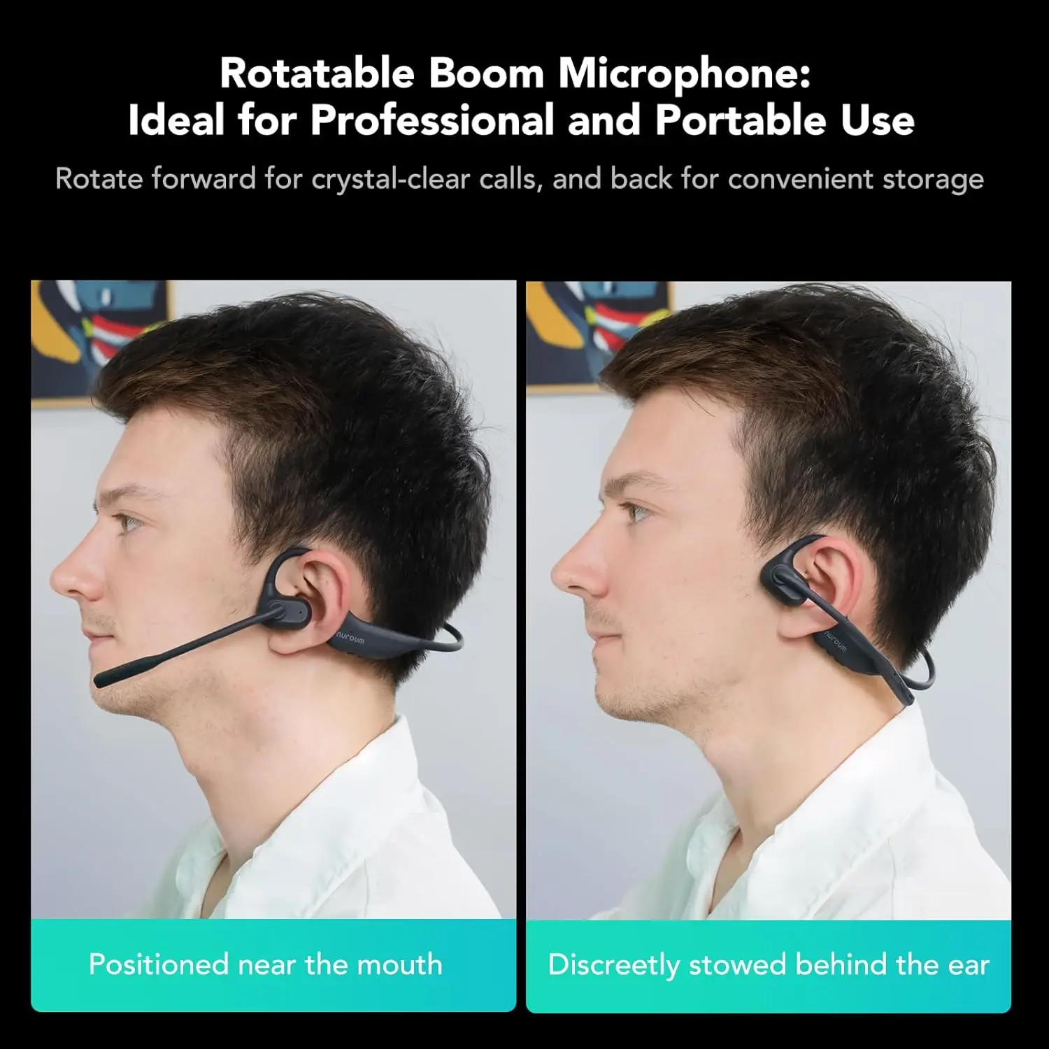 Nuroum OW20B-C Wireless Open Ear Headphones Noise Cancelling