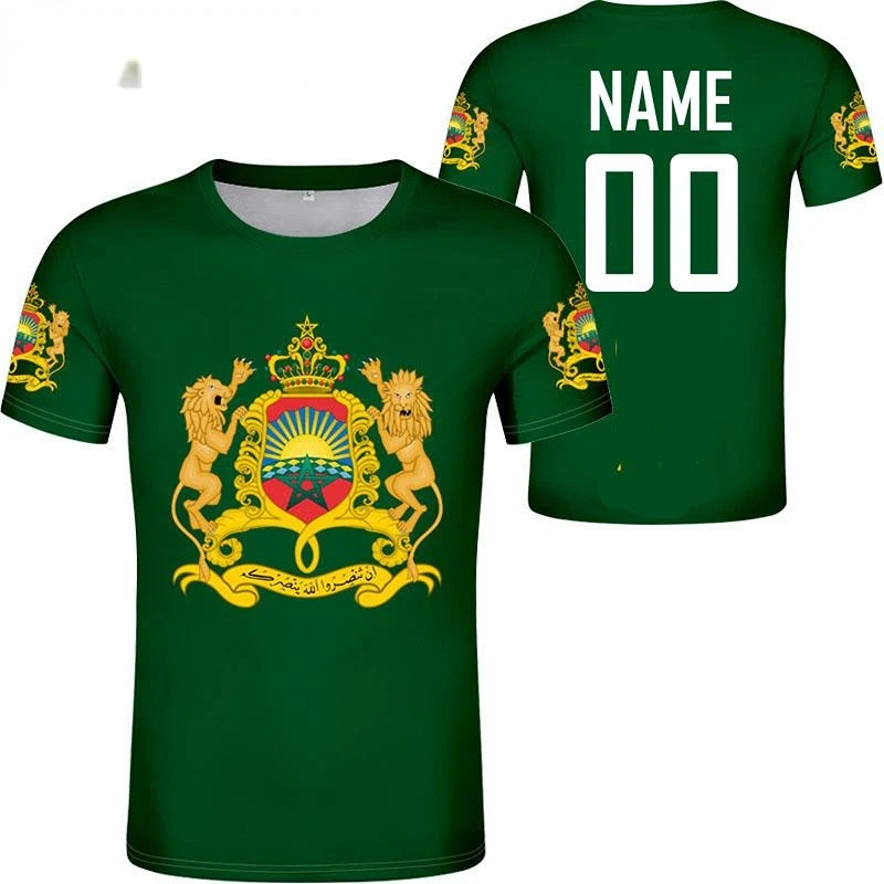 

2023 Men's T-Shirt Free Custom Name Number Morocco 3D T-shirt MOR Nation Flag Soccer T-shirts Clothes For Men Women Gifts