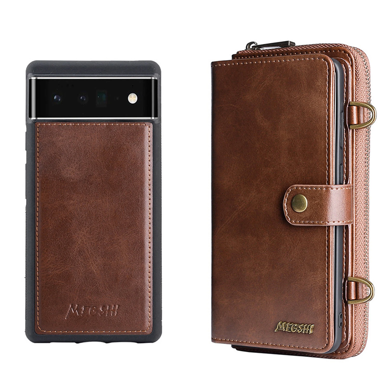 

Luxury Pu Laeather Wallet Case for Google Pixel 6 7 Pro with Crossbody Lanyard Card Holder Case Protective with Kickstand 2022