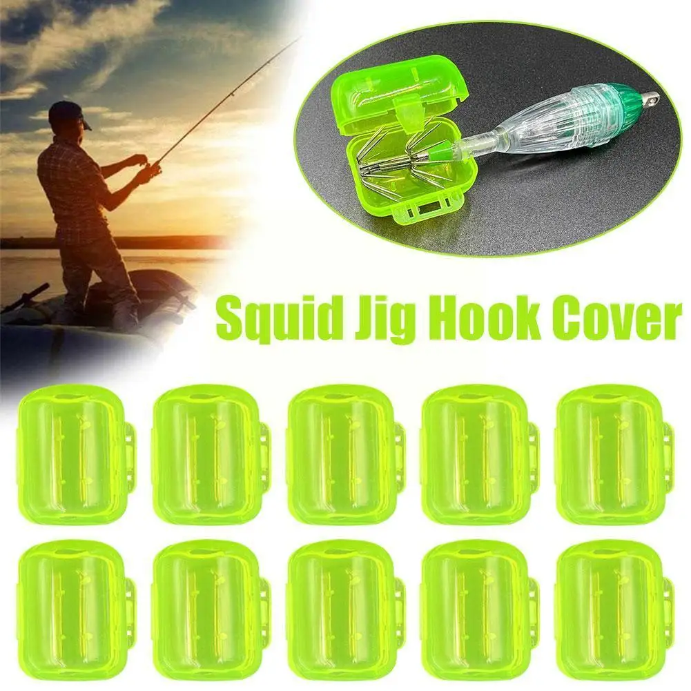 

10pcs Squid Jig Hook Cover Plastic Material Umbrella Caps Safety Protector Accessories Lure Hook Caps Jigs Fishing Fishing J5P2
