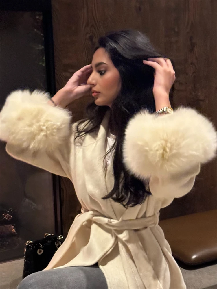 Übergroßer Teddy-Mantel für Damen, lange Plüsch-Kunstpelzjacke, gemütlich, warm, Winter-Maxi-Oberbekleidung, 2025, elegantes Streetwear-Mode-Outfit – Detail 5