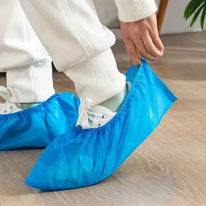 100pcs Disposable Shoe Cover Dustproof Non-slip Dhoe Cover Children Students Adult Non-woven Household Foot Cover 6