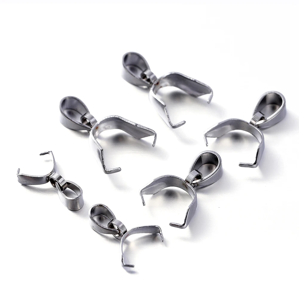 

20Pcs Stainless Steel Pendant Clasps Pinch Clip Bail Hooks Connector Fermoir Connecteur Collier for DIY Necklace Jewelry Making