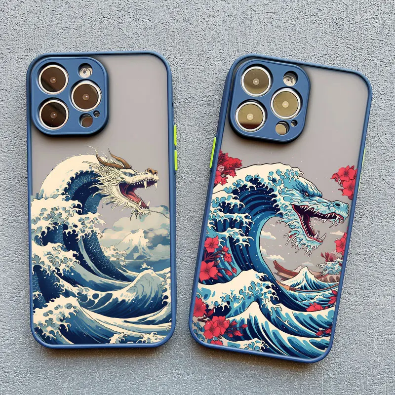Luxury Fashion East Dragon Sea Wave INS Phone Case Cover