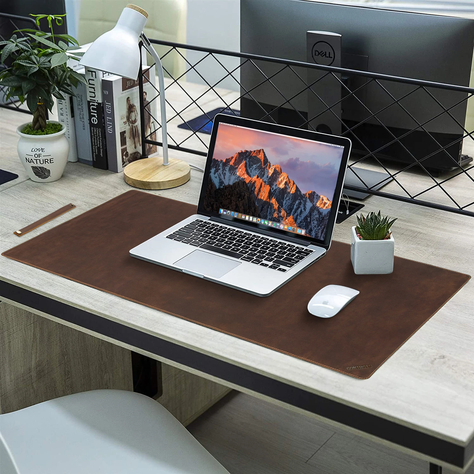 Handmade Crazy Horse Couro Office Computer Desk Pad Grande Jogo Mouse Pad Esteira de Proteção para Laptop Antiderrapante Anti-estático - Imagem 3