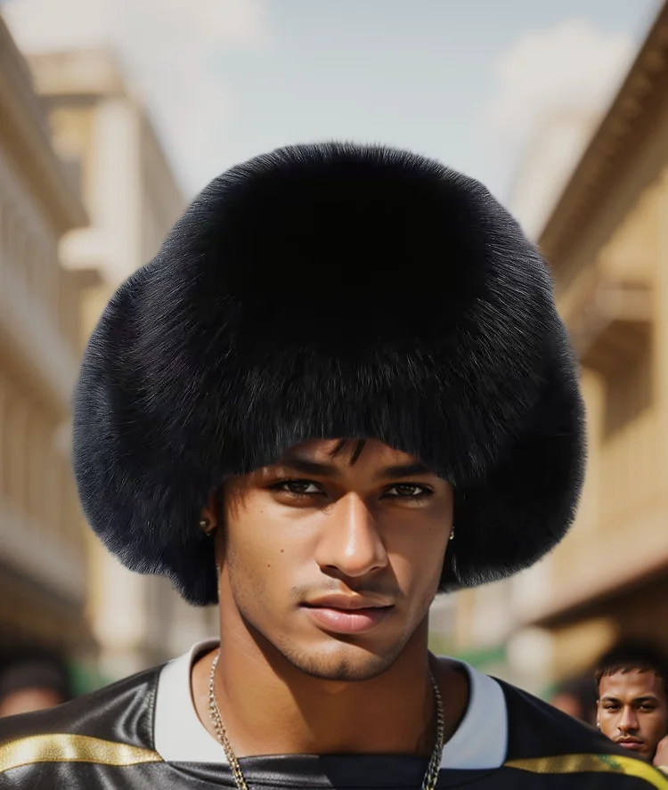 Winter-light-luxury-real-fox-fur-Lei-Feng-hat-for-men-and-women-outdoor ...