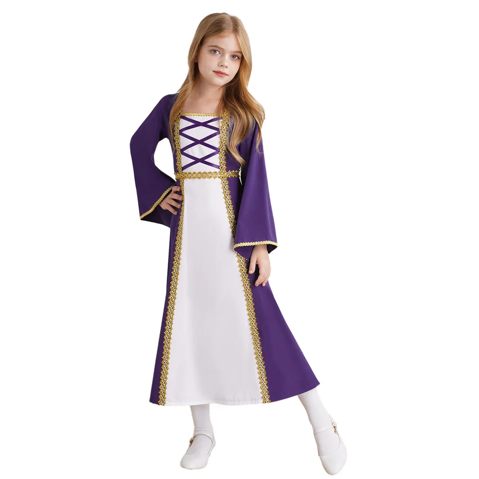 Abito Lungo Rinascimentale Da Principessa, Stile Gotico Medievale, Maniche In Pizzo, Per Donna, Costume Halloween, Cosplay, Vittoriano - 5