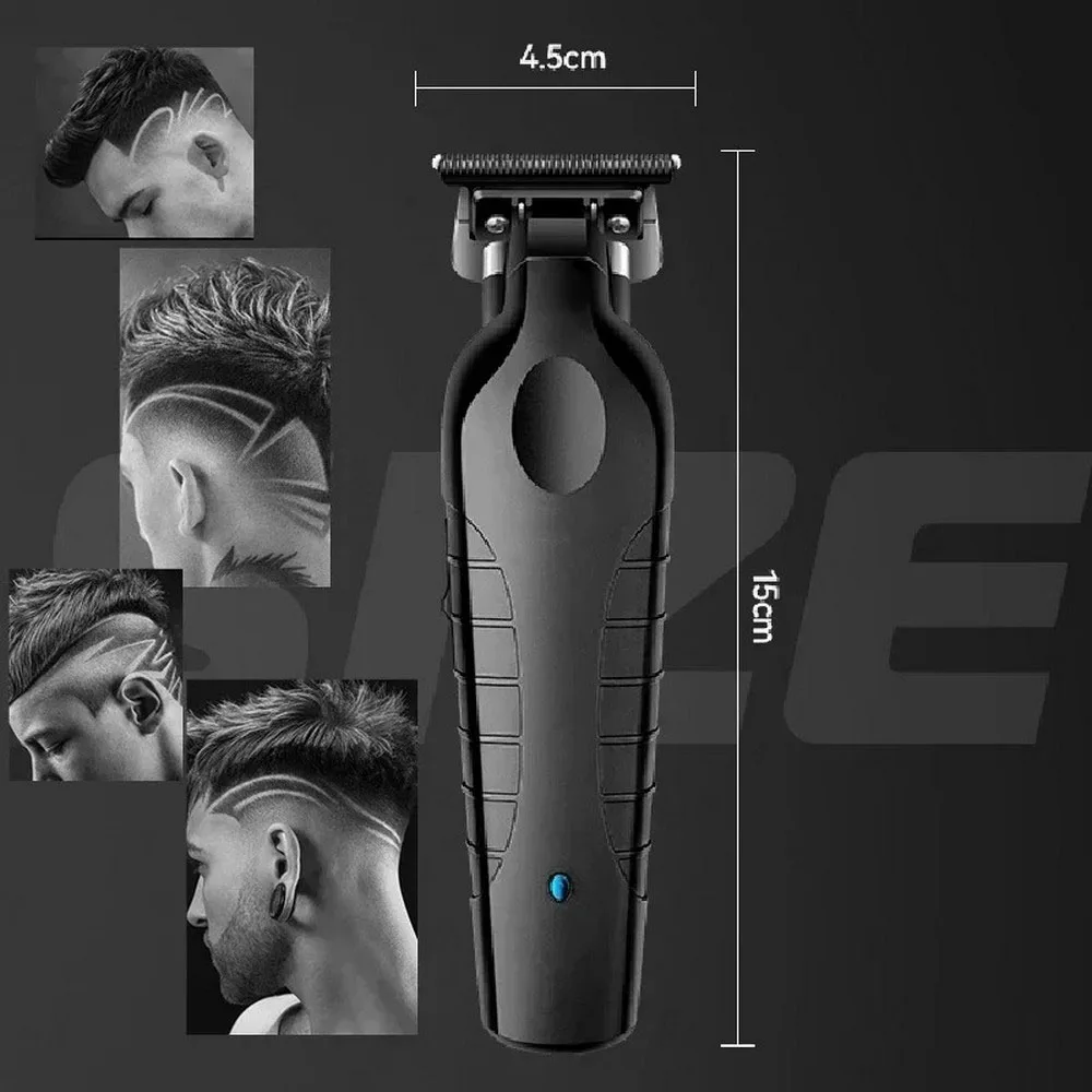 2299 Barber Cordless Hair Trimmer 0mm Zero Gapped Carving Clipper Detailer Professional Electric Finish Cutting Machine 6