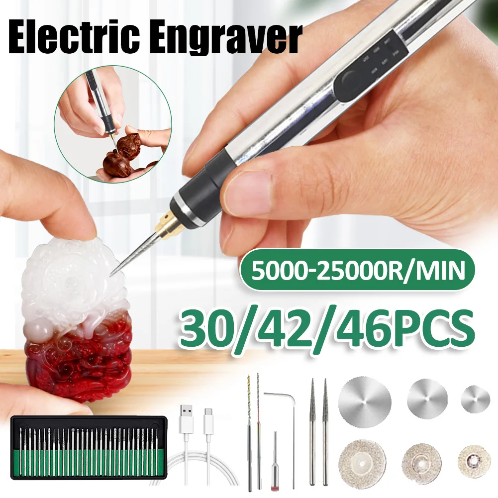 Cordless Grinding Tool Electric Mini DIY Metal Glass Ceramic Engraver Pen  Kit