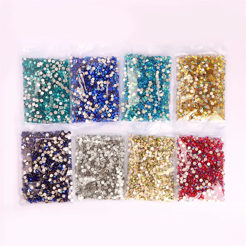 SS3-SS50 Glas Flatback Strass Glitter Silber Basis Kristall Nicht Hotfix Strass Für Make-Up Nagel Kunst Kleidung Dekoration – Detail 4