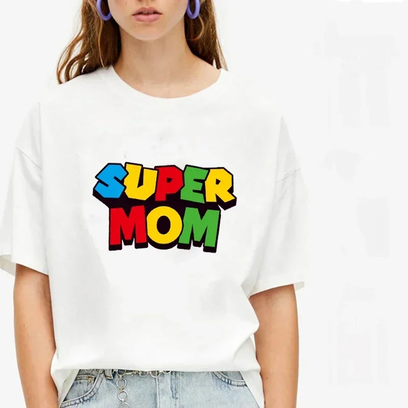 Casual T Shirt Super Dad Super Mo Dad Men Colorful Short Sleeve Mario Luigi Father Day Gift Cotton
