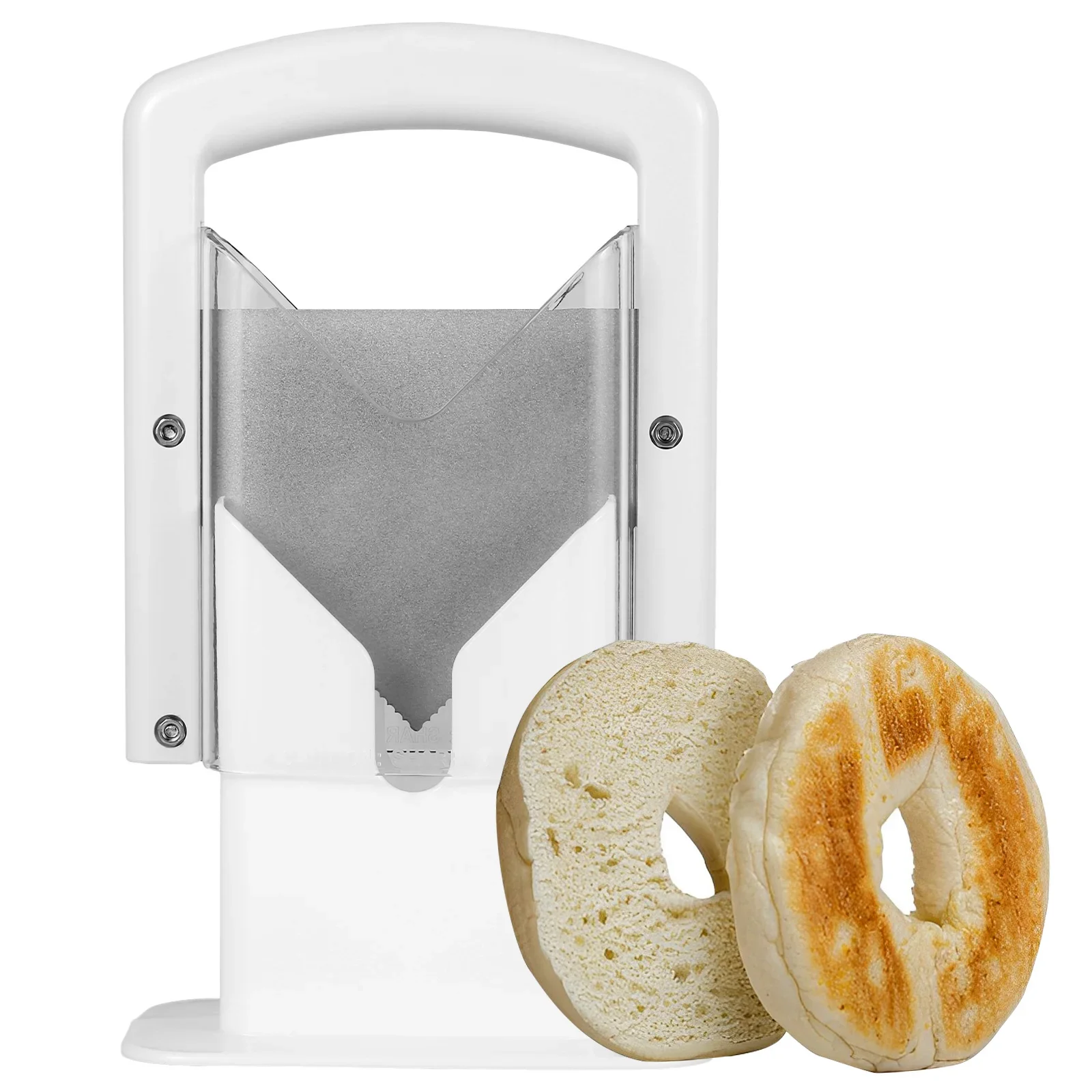 Food Slicer Bagel Cutter Slicer Handle Household Stainless Steel Precision Cutter Reusable Bread Kitchen Tool