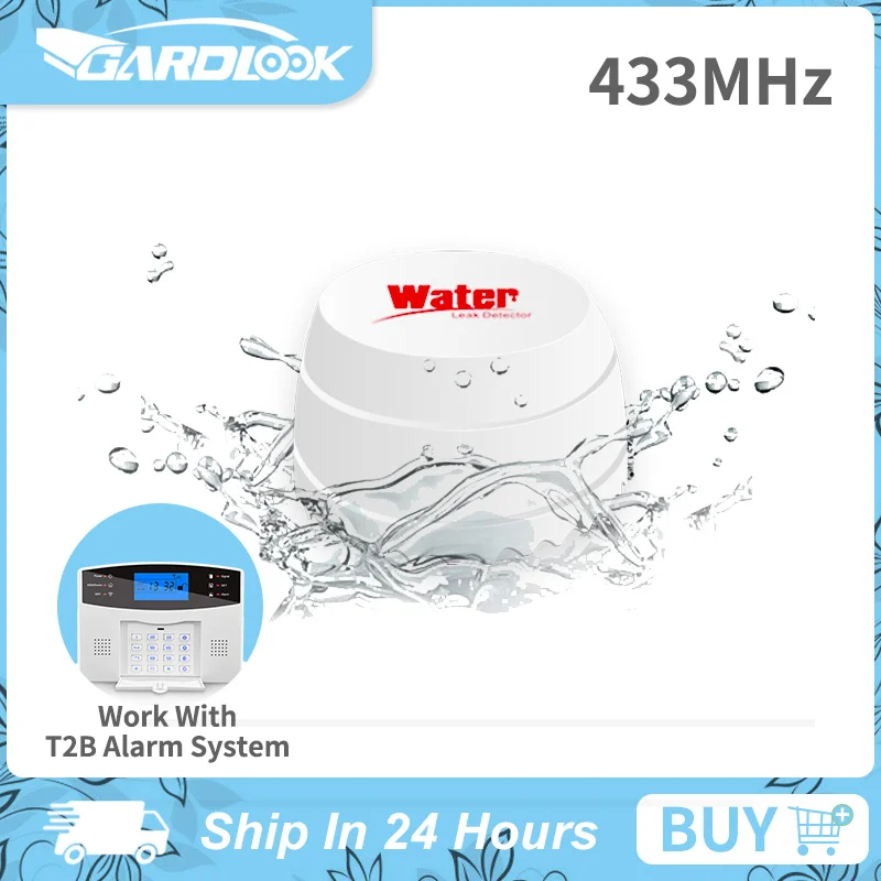 

433MHz Wireless Water Leakage Detector Home Security Alarm Security Protection Sensor Work With WiFi/GSM Alarm Panel