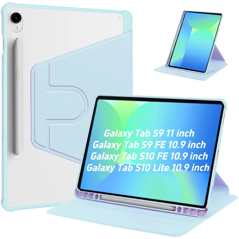 360° Rotating Tablet Case with Pencil Holder