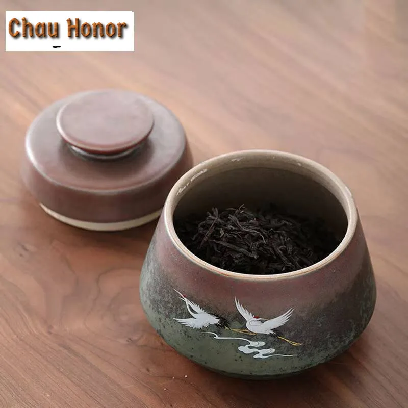 Large Ceramic Tea Containers Handmade Coarse Pottery Tea Containers Sealed Cans Tea Storage Warehouse Ceramic Jar Tea Container
