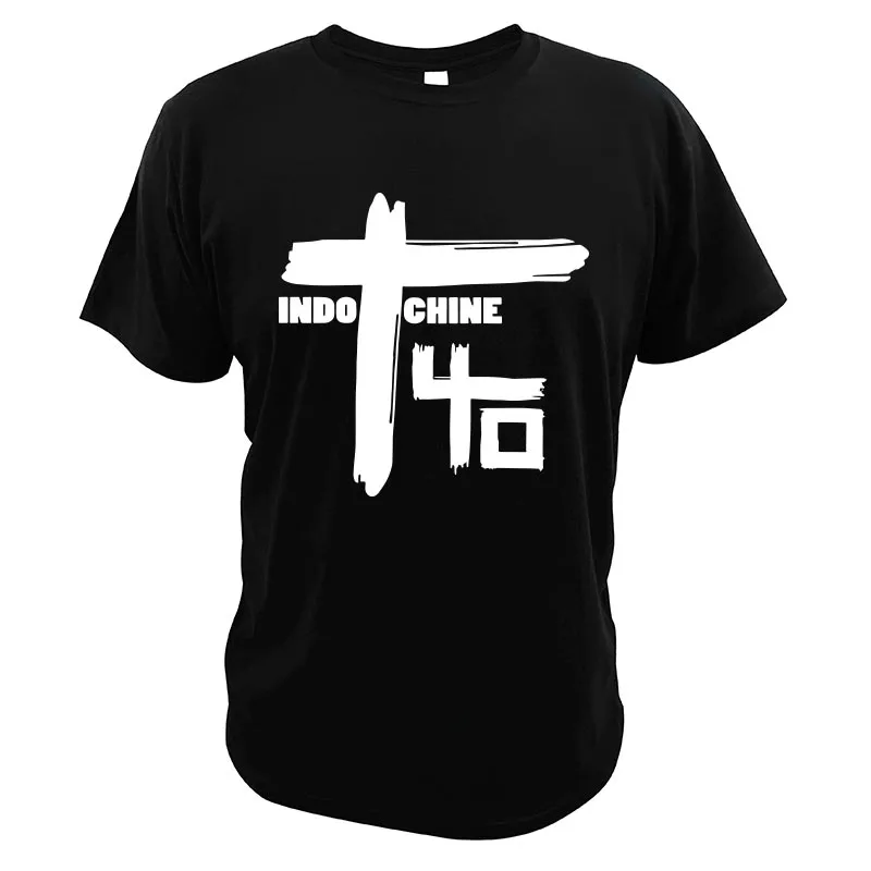 

Cool Indochine Pop Rock T-Shirt New Wave French Band Men's Basic Short Sleeve Casual 100% C otton Summer Tees Tops EU Sizze