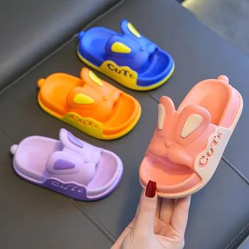 ⁦Summer Children's Slippers Girls' Non-Slip Soft Bottom Parent-Child Cute Boy Big Middle Children Baby Bath Sandals⁩ – תמונה ⁦4⁩