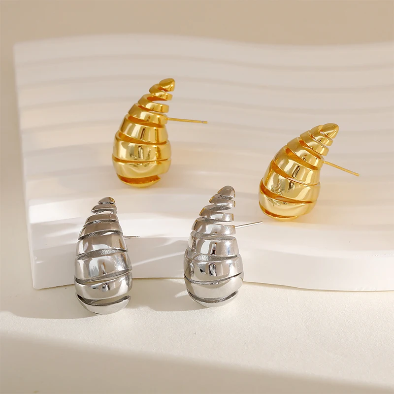 Orecchini A Goccia A Strappo Dupes Per Donna Orecchini A Goccia D'Acqua Ipoallergenici A Spirale Cava Placcati In Oro