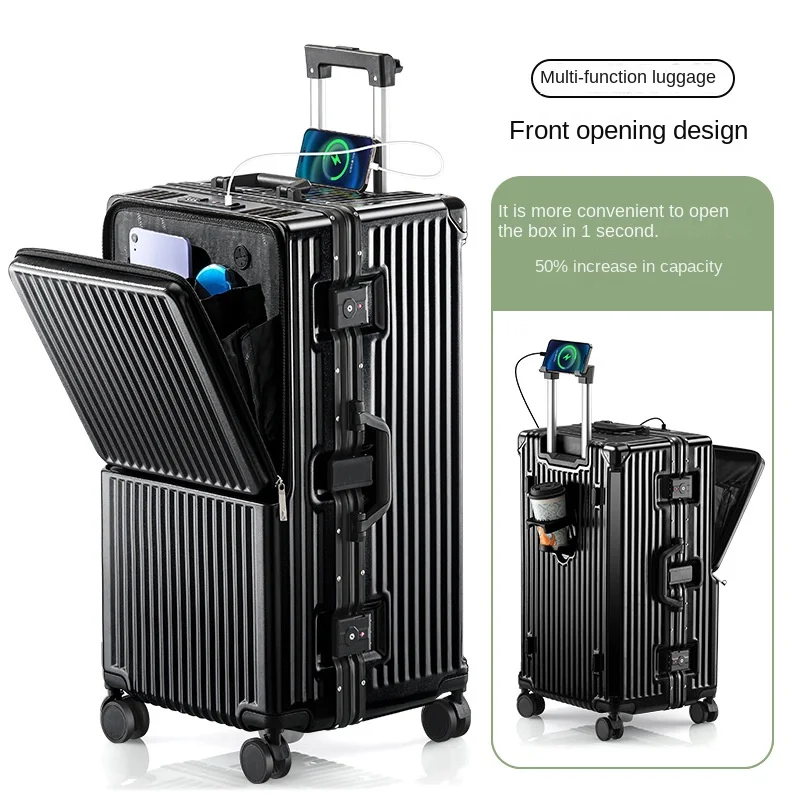 Front Opening Suitcase Aluminium Frame Large Capacity Carrier 28-inch Oversized Luggage 20 inch Trip Cabin Travel Case 2025 New