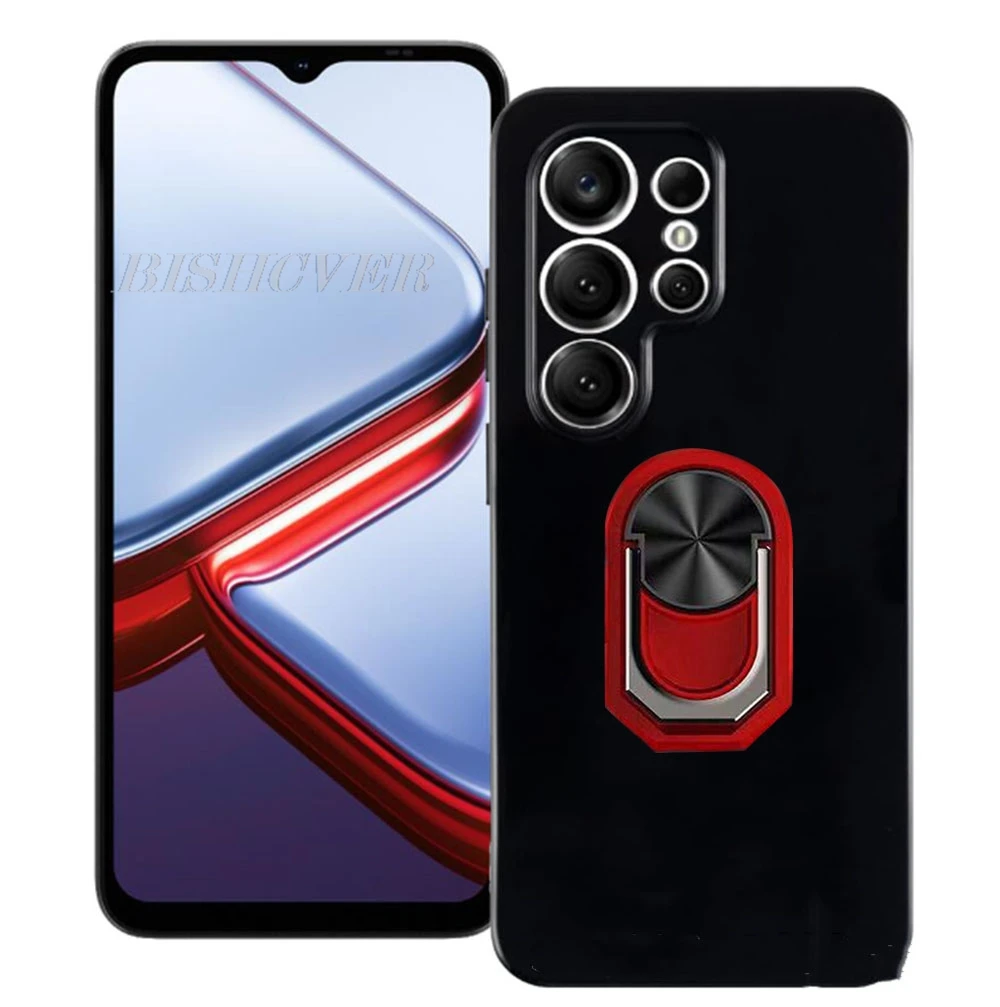 Premium Soft Silicone Case with Back Ring Holder