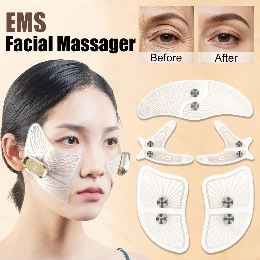Ems Facial Massage Microcurrent Muscle Stimulator Relieve Fatigue Facial Lifting Skin Tightening Eye Face Beauty Care Tool