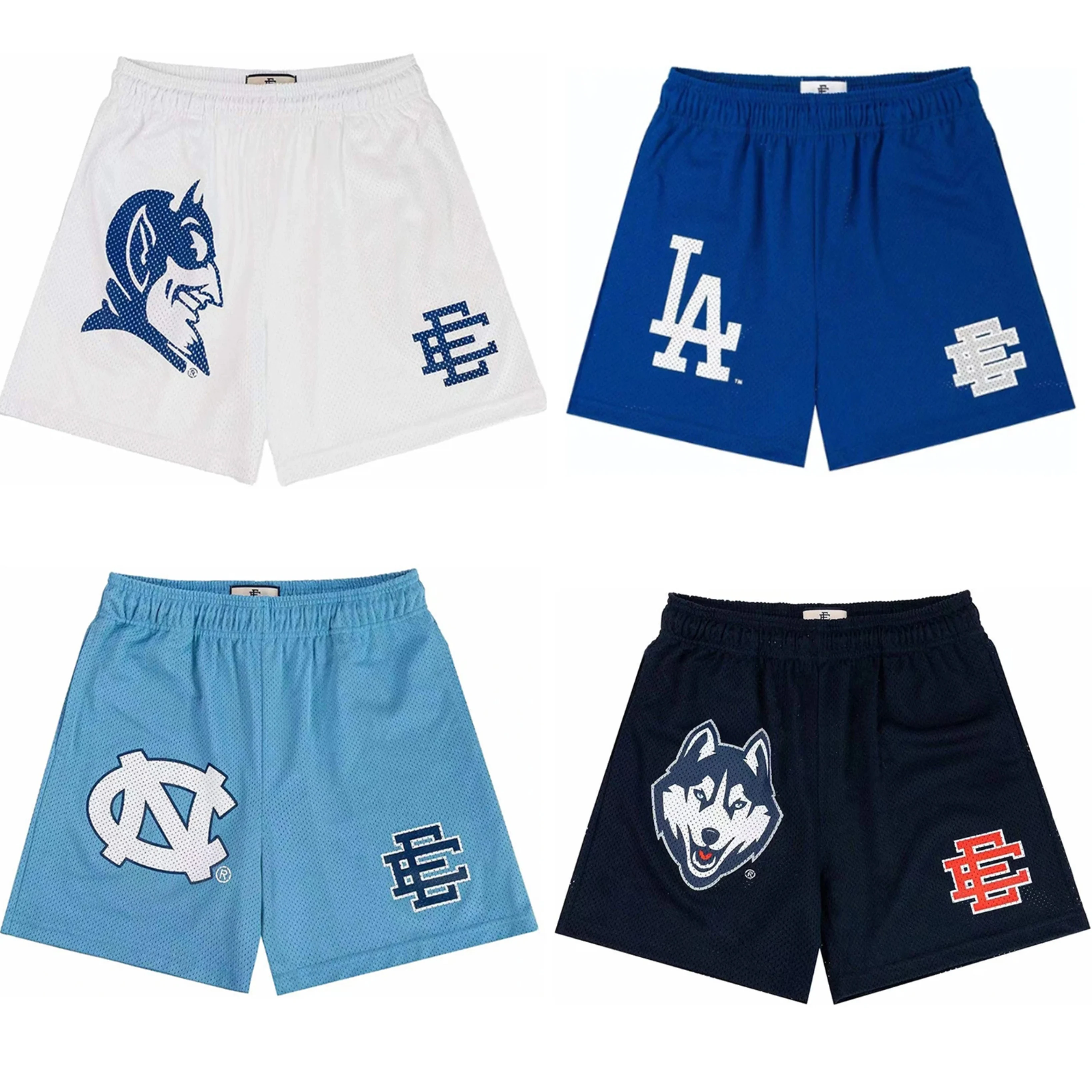 2024 New Summer Eric Emanuel EE Basic Mesh Short Classic Floral Printed Gym Shorts Men's Gym Basketball Sports Casual Shorts 1