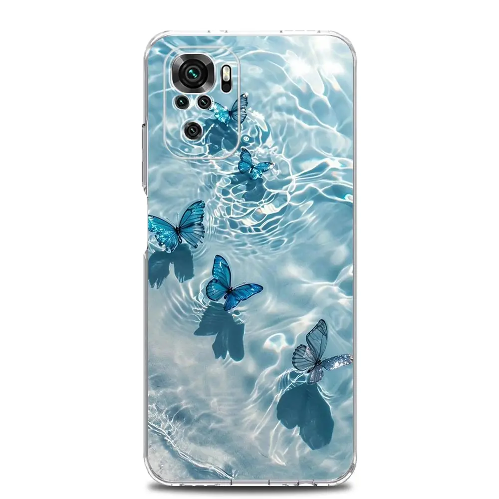 Blue Butterfly Ocean Waves Soft TPU Phone Case
