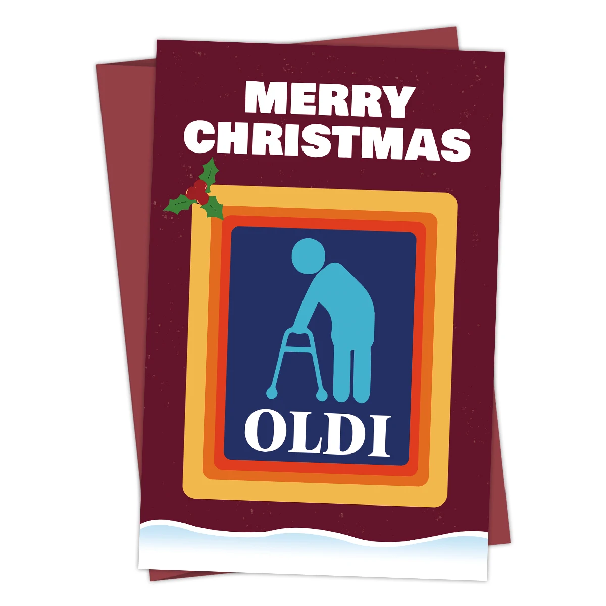 New Funny Christmas Greeting Card for Men,Year Old Bday Card with Envelope,Merry Christmas Card for 40th 50th 60th,Holiday Gifts