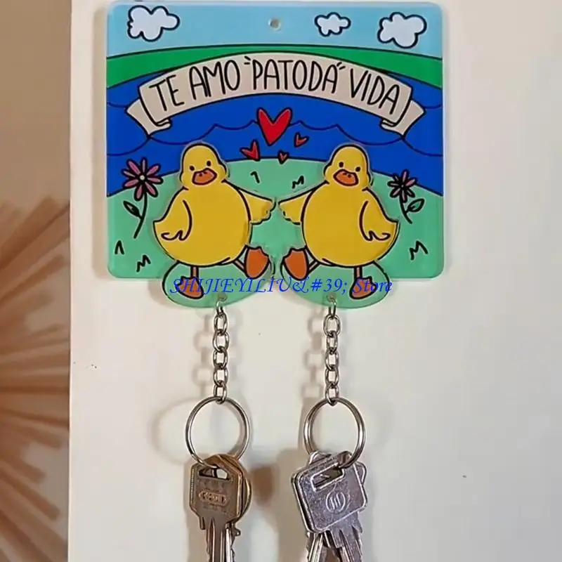 E21F Paar Entenbeutel Charme Duckling Schlüsselanhänger Geschenk für Dating und Valentinstag – Detail 9