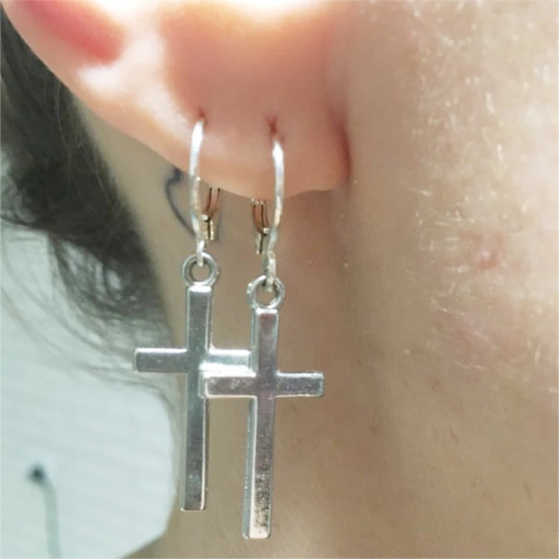 Pendientes de moda para mujer, detalles, Cruz, superior de la oreja, cartílago, exquisito, conjunto adornos para Piercing, pendientes llamativos|Pendientes forma de gota| - AliExpress